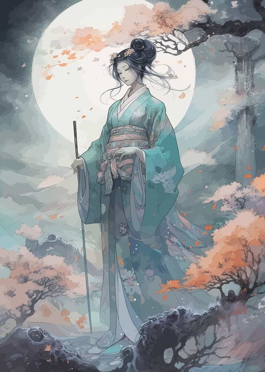 Samurái Japonés En Kimono