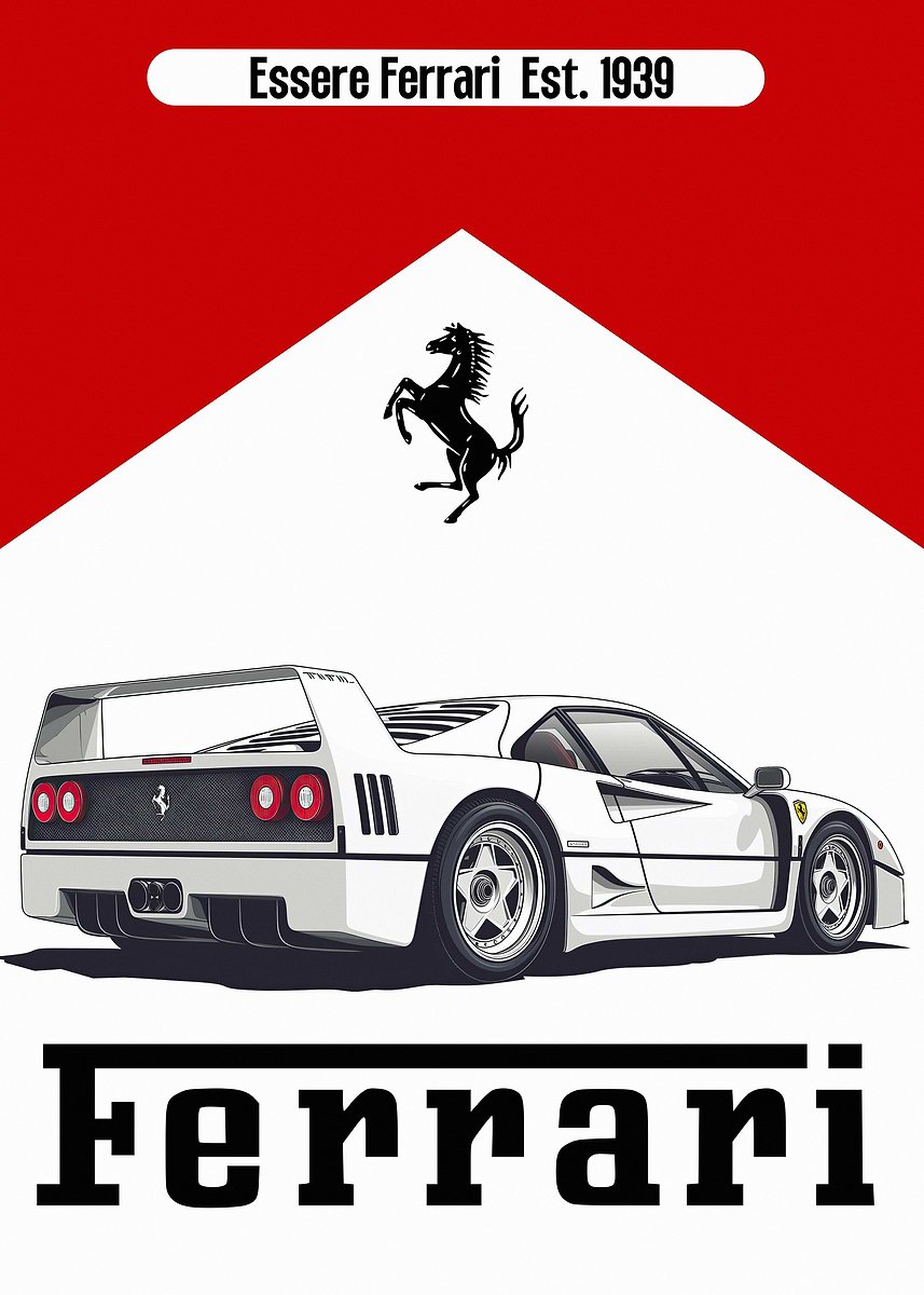 Ferrari Vintage Blanco Rojo