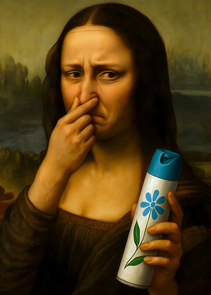 Retrato Divertido De Baño De La Mona Lisa