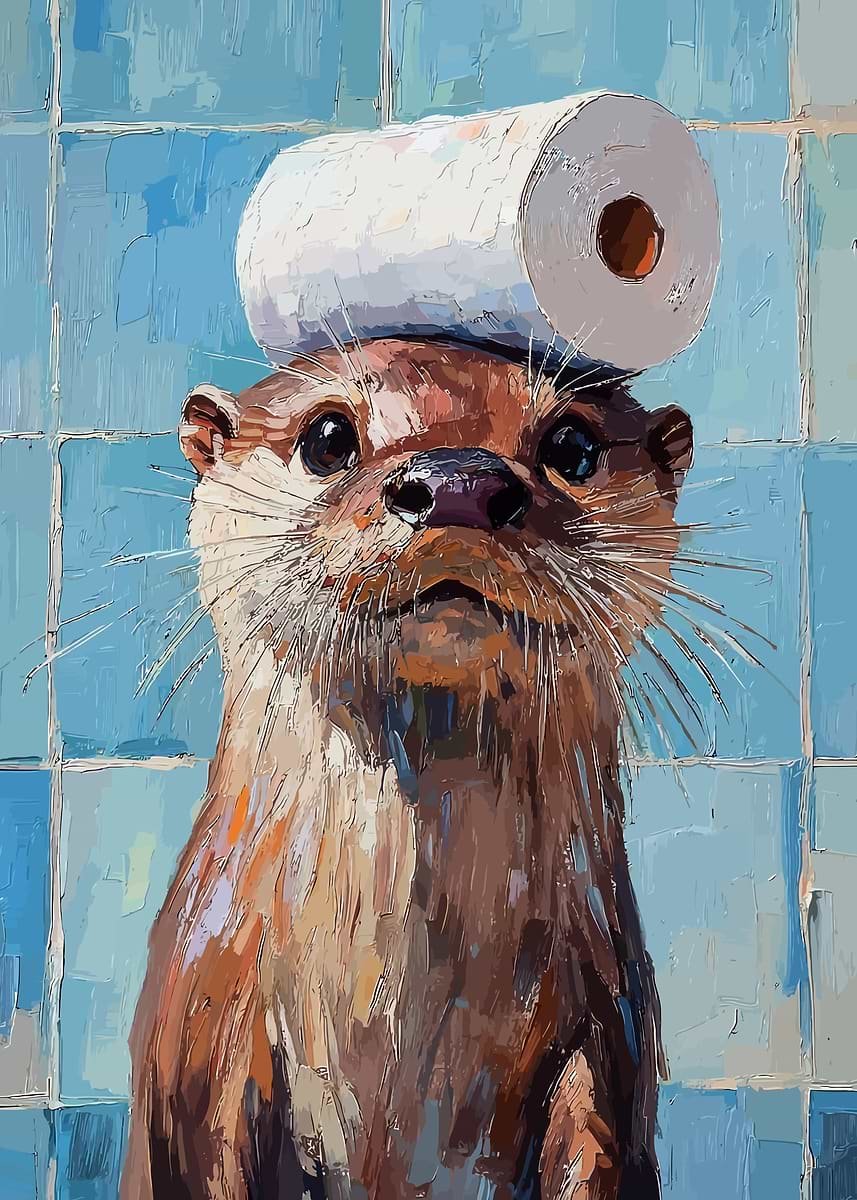 Nutria Con Sombrero De Papel Higiénico