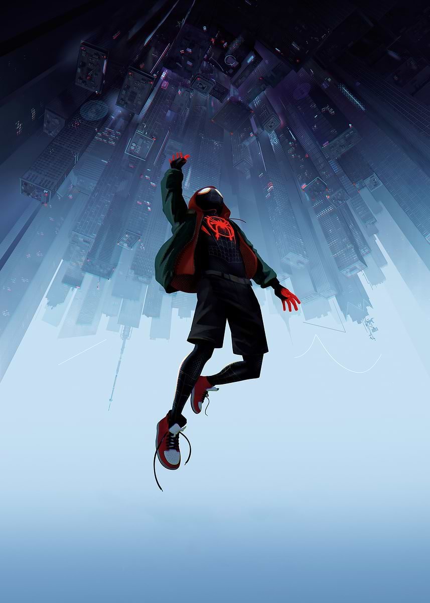 En El Spider-Verso Miles Cabeza Abajo Ciudad